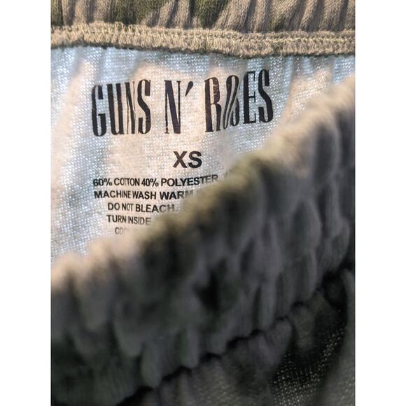 Guns N' Roses Camo Lounge Pants Wide Leg Green XS Sweatpants Camoflauge Sweats - Picture 5 of 7